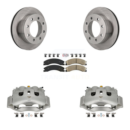Rear Brake Caliper Rotor Ceramic Pad Kit For Chevrolet Express 4500 3.20" Overall Height KC8-100951N