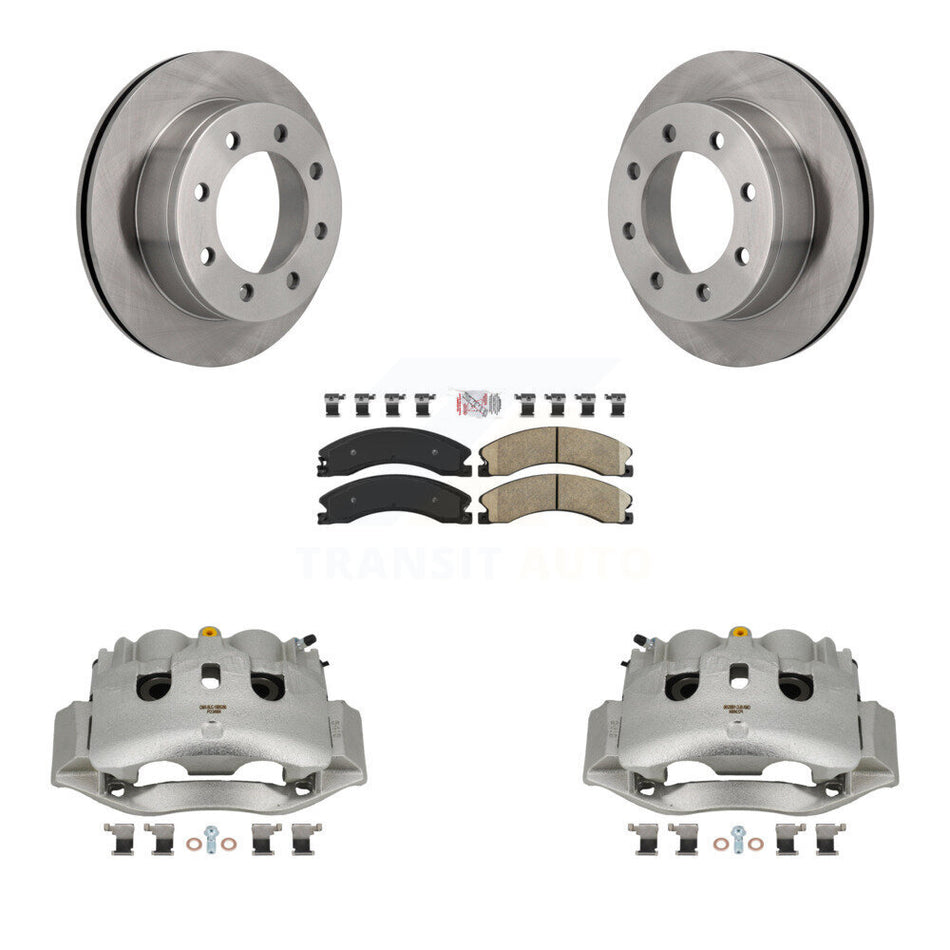Rear Brake Caliper Rotor Ceramic Pad Kit For Chevrolet Express 4500 3.20" Overall Height KC8-100951N