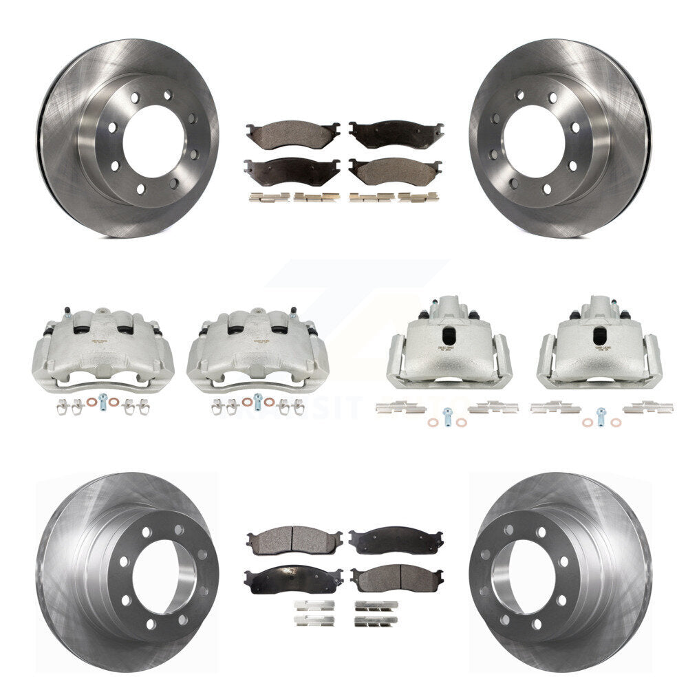 Front Rear Disc Brake Caliper Rotors And Semi-Metallic Pad Kit (10Pc) For Dodge Ram 1500 KC8-100951P