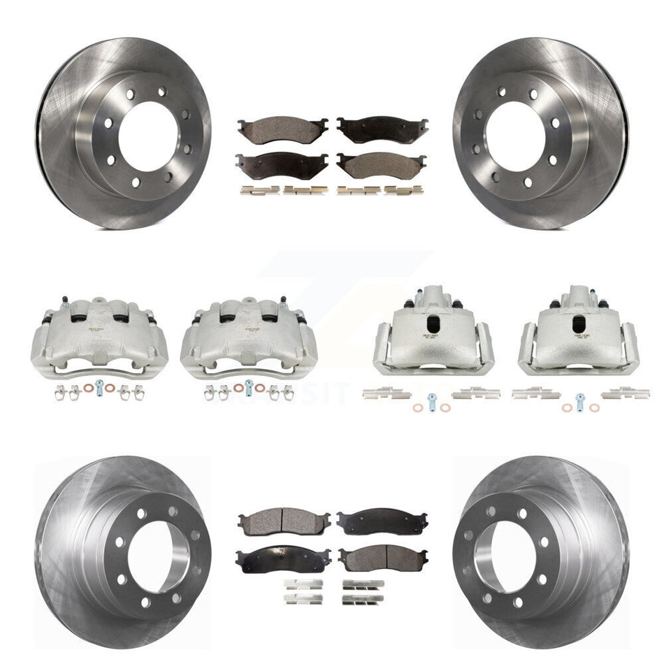 Front Rear Disc Brake Caliper Rotors And Semi-Metallic Pad Kit (10Pc) For Dodge Ram 1500 KC8-100951P