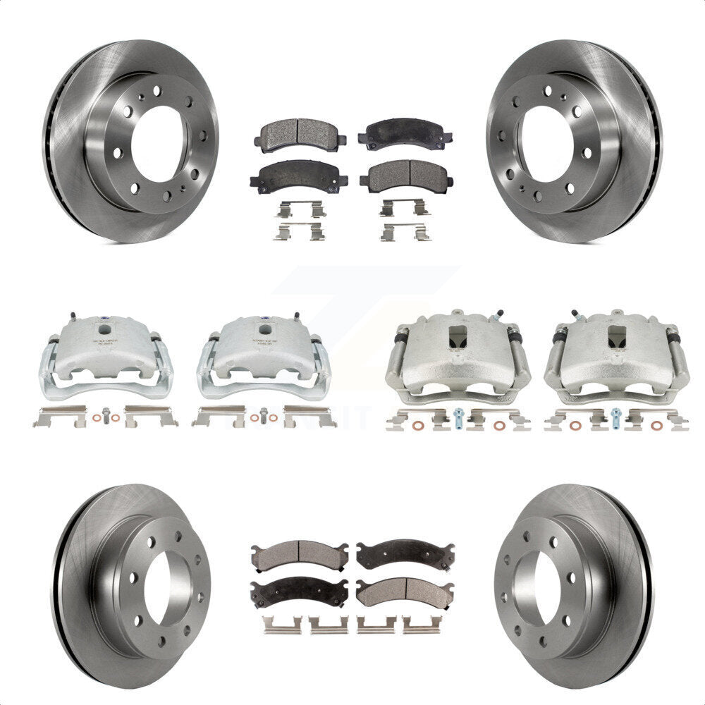 Front Rear Disc Brake Caliper Rotors And Semi-Metallic Pads Kit (10Pc) For Chevrolet Express 2500 GMC Savana KC8-100952P by Transit Auto