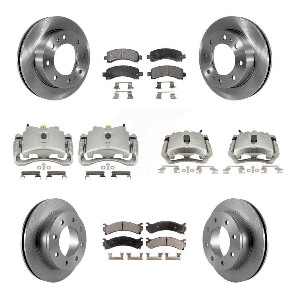Front Rear Disc Brake Caliper Rotors And Semi-Metallic Pads Kit (10Pc) For Chevrolet Express 2500 GMC Savana KC8-100952P