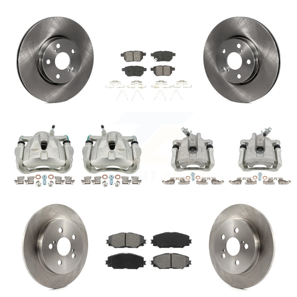 Front Rear Brake Caliper Rotors & Semi-Metallic Pad Kit (10Pc) For Toyota Corolla Matrix KC8-100952S