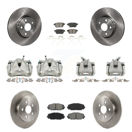Front Rear Brake Caliper Rotors & Semi-Metallic Pad Kit (10Pc) For Toyota Corolla Matrix KC8-100952S