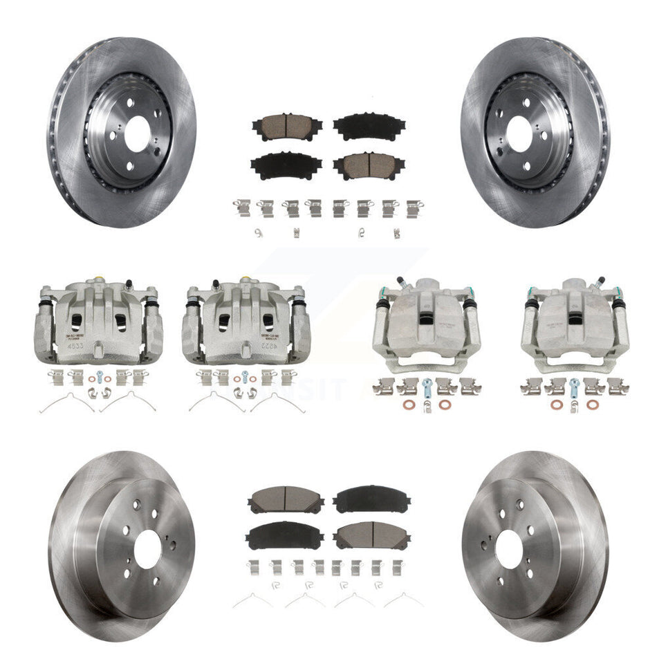 Front Rear Disc Brake Caliper Rotors And Ceramic Pads Kit (10Pc) For Lexus RX350 RX450h KC8-100953C