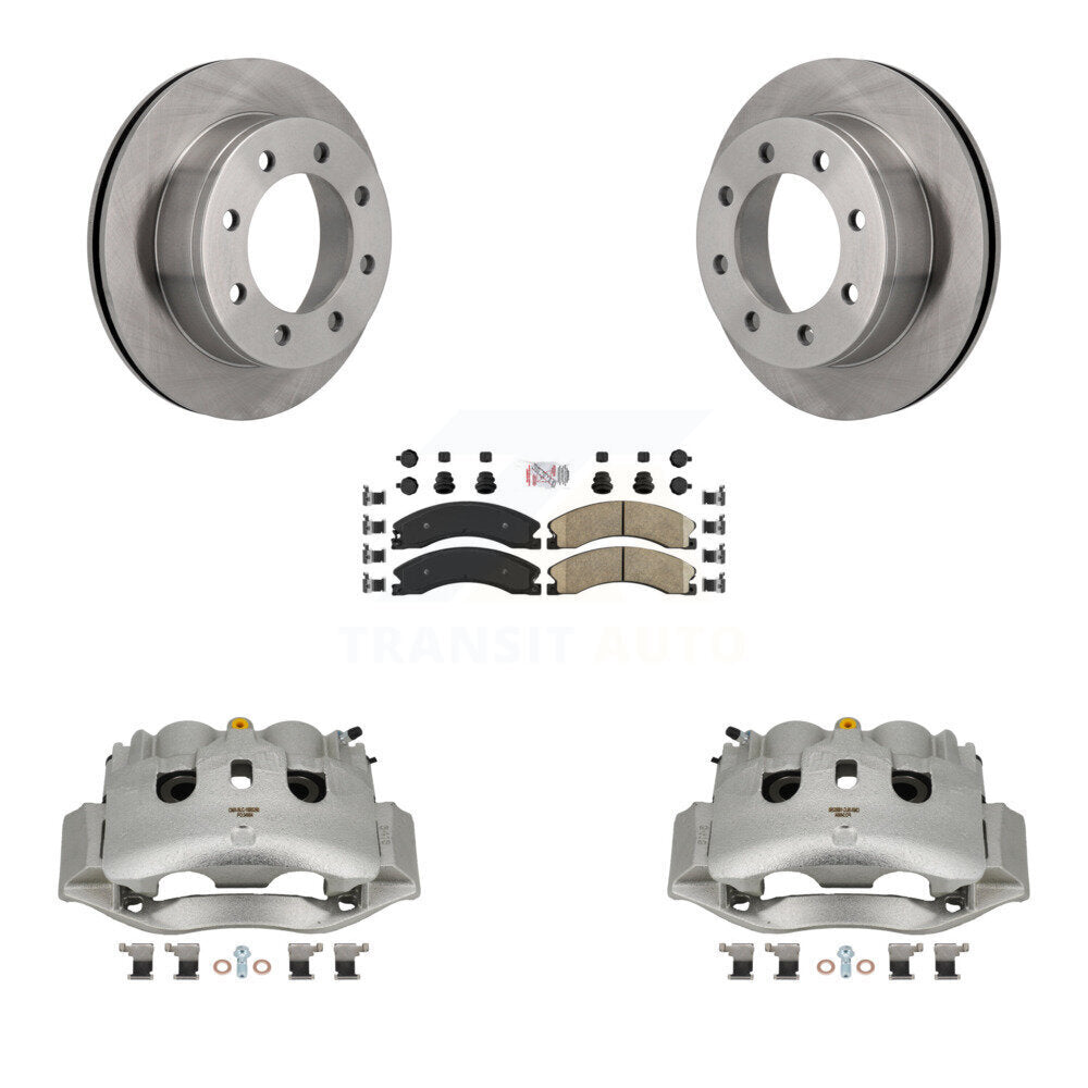 Rear Brake Caliper Rotor Ceramic Pad Kit For Chevrolet Express 4500 3.20" Overall Height KC8-100953N