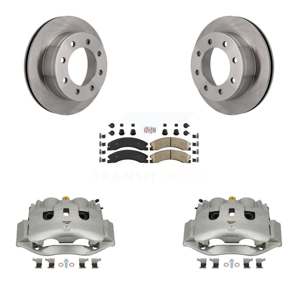 Rear Brake Caliper Rotor Ceramic Pad Kit For Chevrolet Express 4500 3.20" Overall Height KC8-100953N