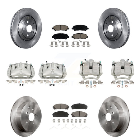Front Rear Disc Brake Caliper Rotors And Ceramic Pads Kit (10Pc) For Toyota Highlander KC8-100954C