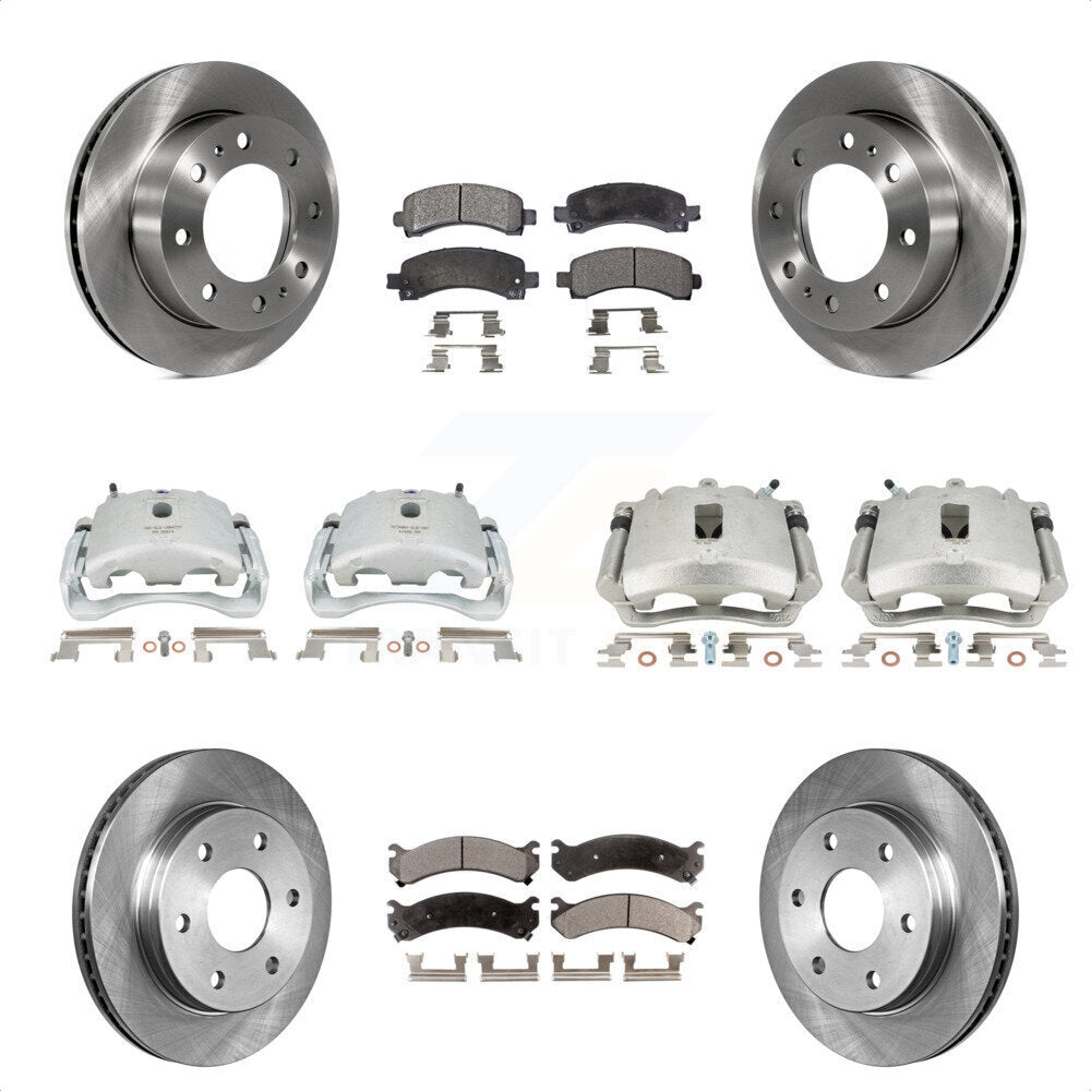 Front Rear Disc Brake Caliper Rotors And Semi-Metallic Pads Kit (10Pc) For Chevrolet Express 2500 GMC Savana KC8-100954P by Transit Auto