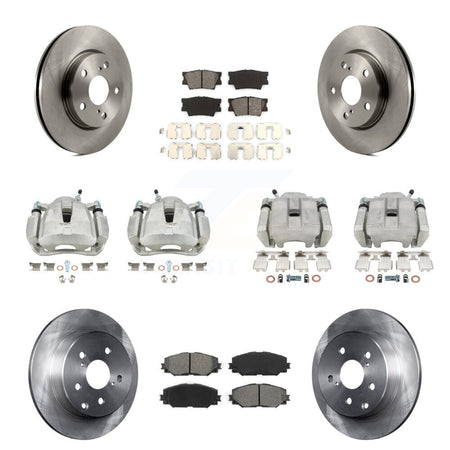 Front Rear Brake Caliper Rotor Semi-Metallic Pad Kit (10Pc) For 2014-2015 Toyota RAV4 LE KC8-100955S