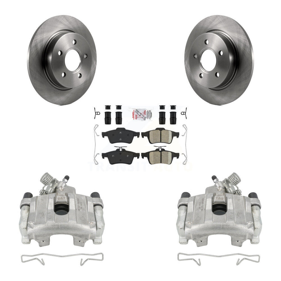 Rear Disc Brake Caliper Rotors And Ceramic Pads Kit For Ford Focus KC8-100956N by Transit Auto