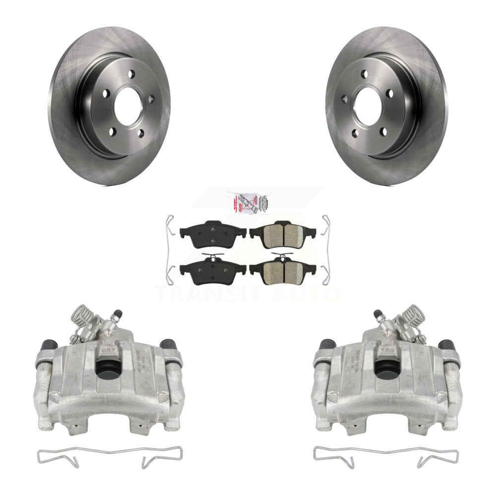 Rear Disc Brake Caliper Rotors And Ceramic Pads Kit For Ford Focus KC8-100957N by Transit Auto