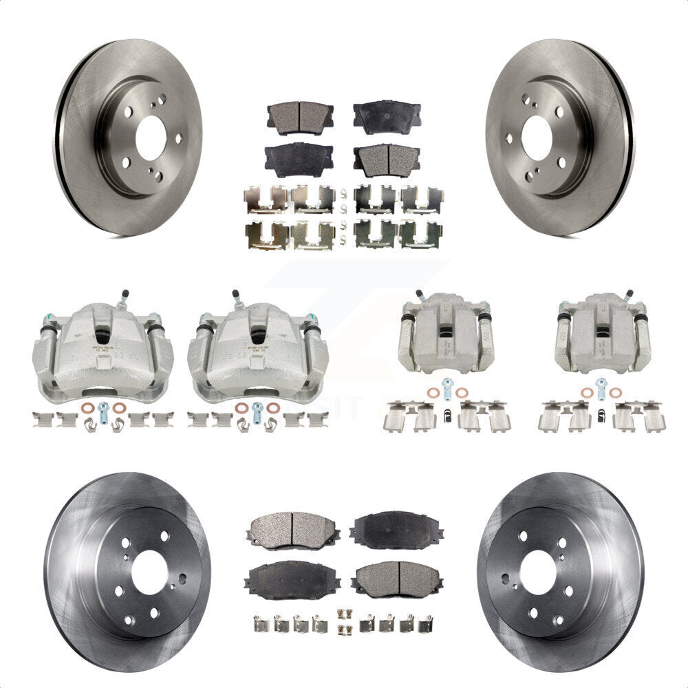 Front Rear Disc Brake Caliper Rotors And Semi-Metallic Pads Kit (10Pc) For Toyota RAV4 KC8-100957P by Transit Auto