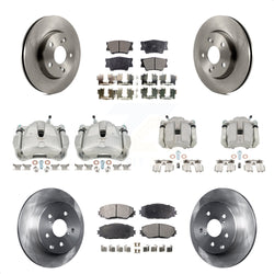 Front Rear Disc Brake Caliper Rotors And Semi-Metallic Pads Kit (10Pc) For Toyota RAV4 KC8-100957P