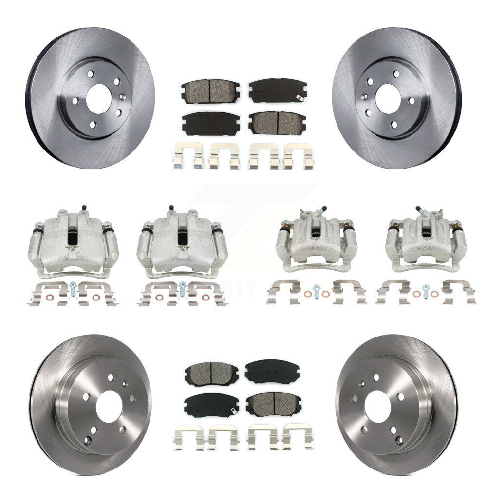 Front Rear Brake Caliper Rotors & Semi-Metallic Pad Kit (10Pc) For Chevrolet Equinox GMC KC8-100957S