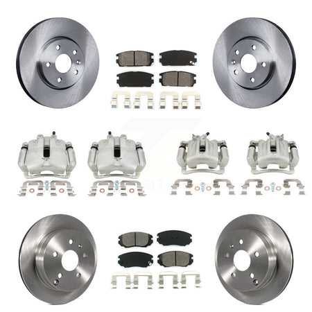 Front Rear Brake Caliper Rotors & Semi-Metallic Pad Kit (10Pc) For Chevrolet Equinox GMC KC8-100957S