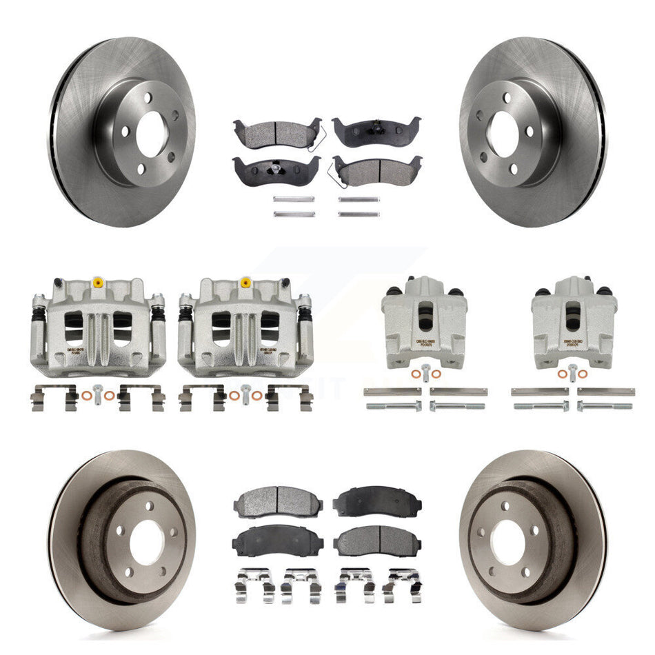 Front Rear Disc Brake Caliper Rotor Ceramic Pad Kit (10Pc) For 2010-2011 Ford Ranger 4WD KC8-100957T