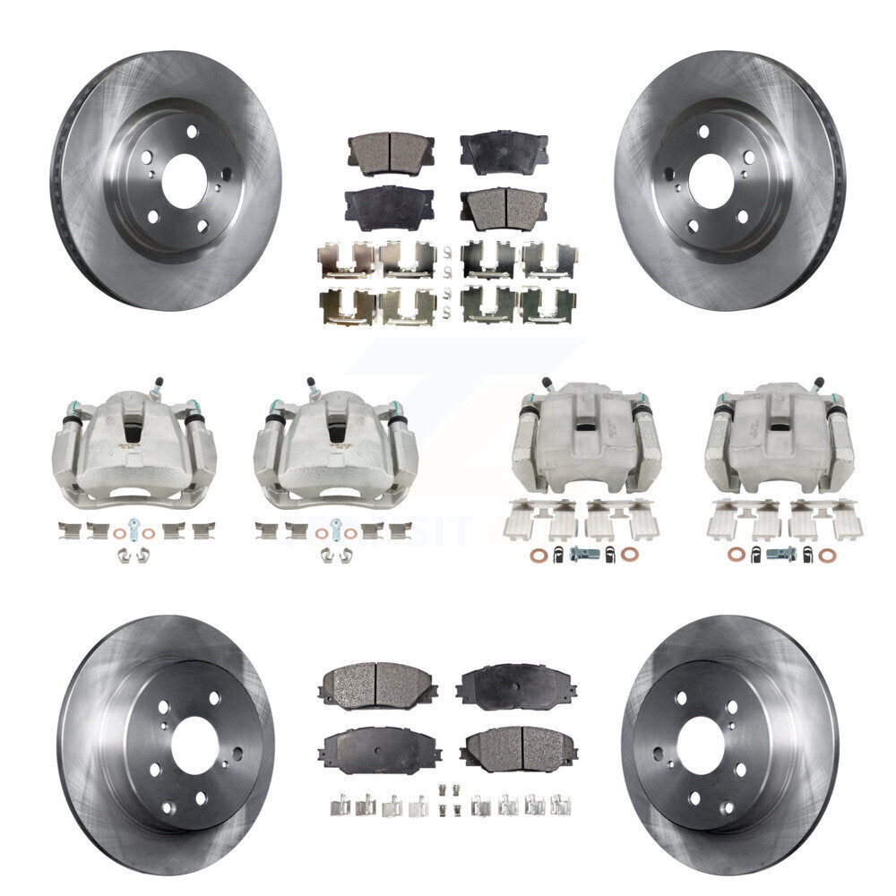 Front Rear Disc Brake Caliper Rotors And Semi-Metallic Pads Kit (10Pc) For Toyota RAV4 KC8-100958P