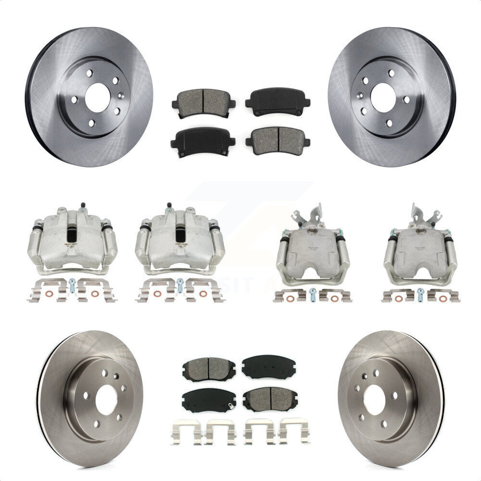 Front Rear Disc Brake Caliper Rotors And Semi-Metallic Pads Kit (10Pc) For Buick LaCrosse Allure KC8-100958S by Transit Auto