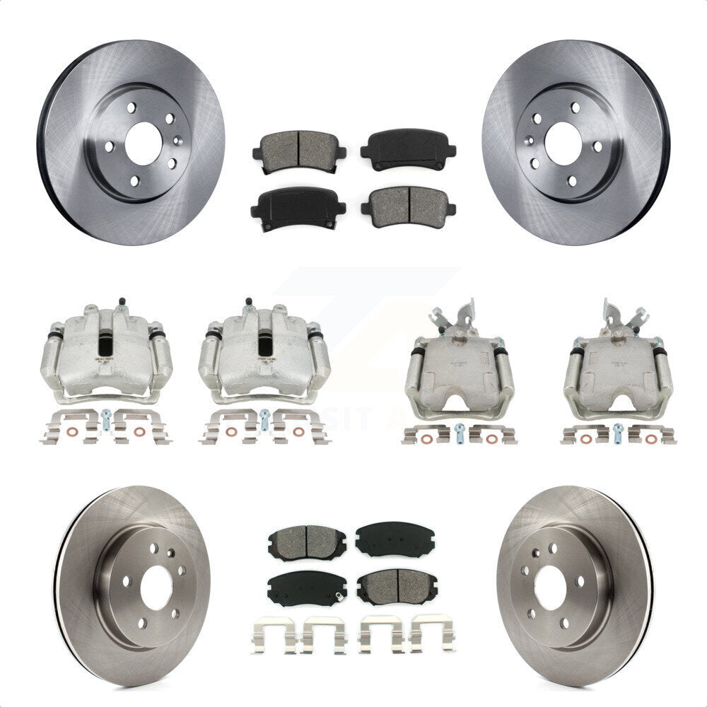 Front Rear Disc Brake Caliper Rotors And Semi-Metallic Pads Kit (10Pc) For Chevrolet Impala Malibu KC8-100959S by Transit Auto