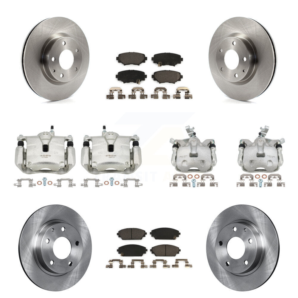 Front Rear Brake Caliper Rotor & Ceramic Pad Kit (10Pc) For 2014-2016 Mazda 3 Sport 2.5L KC8-100959T