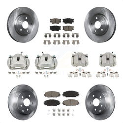 Front Rear Disc Brake Caliper Rotors And Ceramic Pads Kit (10Pc) For Toyota RAV4 KC8-100960C