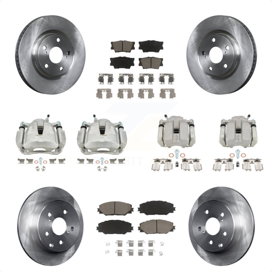 Front Rear Disc Brake Caliper Rotors And Ceramic Pads Kit (10Pc) For Toyota RAV4 KC8-100960C by Transit Auto