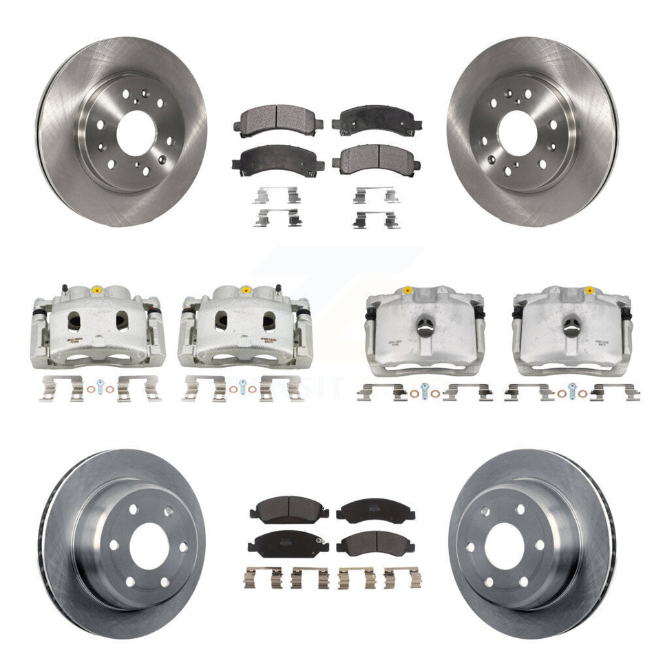 Front Rear Brake Caliper Rotor & Semi-Metallic Pad Kit (10Pc) For Chevrolet Express 1500 KC8-100960P