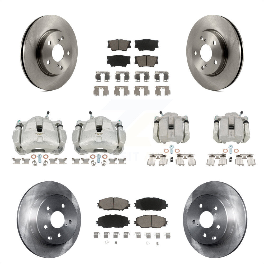 Front Rear Disc Brake Caliper Rotors And Ceramic Pads Kit (10Pc) For Toyota RAV4 KC8-100961C by Transit Auto