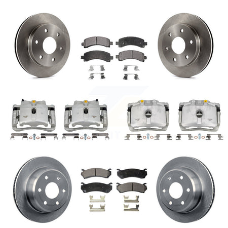 Front Rear Brake Caliper Rotor Semi-Metallic Pad Kit (10Pc) For Chevrolet Avalanche 1500 KC8-100961P