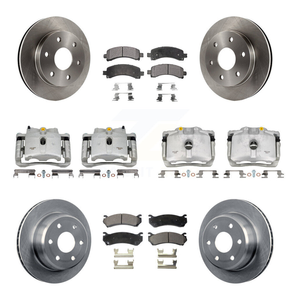 Front Rear Brake Caliper Rotor Semi-Metallic Pad Kit (10Pc) For Chevrolet Avalanche 1500 KC8-100961P