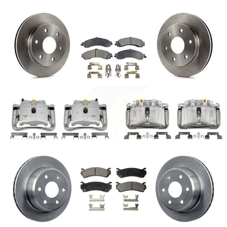 Front Rear Brake Caliper Rotor Semi-Metallic Pad Kit (10Pc) For Chevrolet Silverado 1500 KC8-100962P