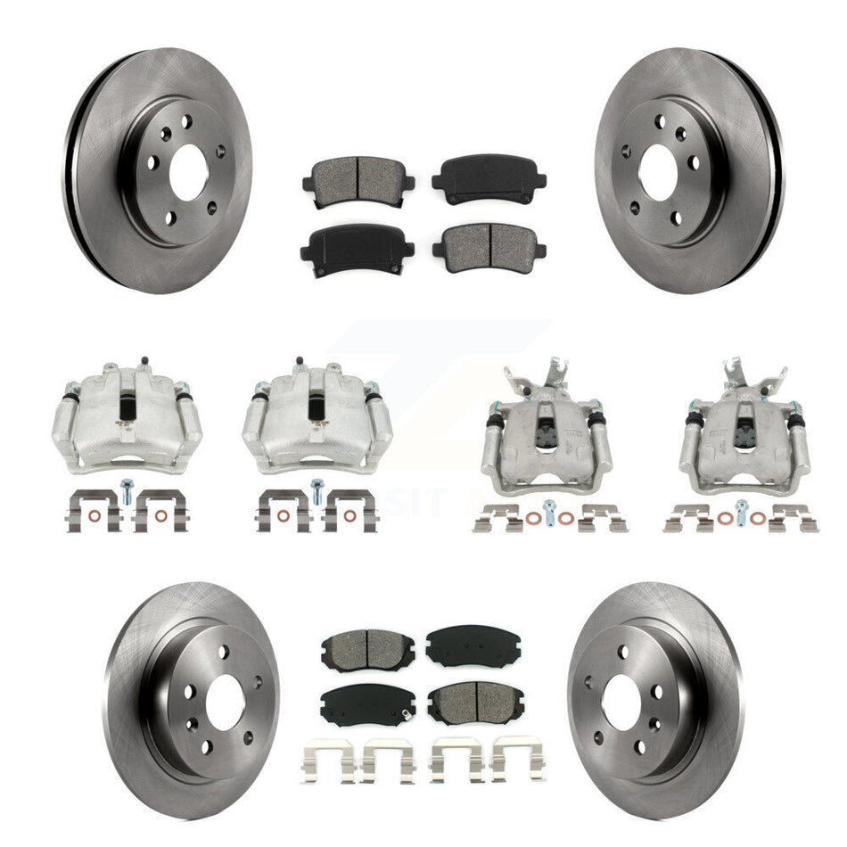 Front Rear Brake Caliper Rotor Semi-Metallic Pad Kit (10Pc) For Chevrolet Malibu Limited KC8-100962S