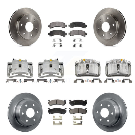 Front Rear Brake Caliper Rotor Semi-Metallic Pad Kit (10Pc) For Chevrolet Avalanche 1500 KC8-100963P
