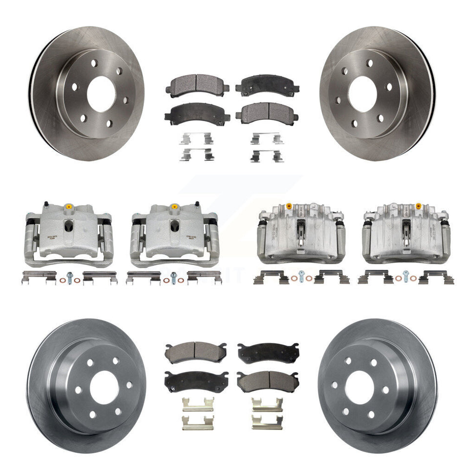 Front Rear Brake Caliper Rotor Semi-Metallic Pad Kit (10Pc) For Chevrolet Avalanche 1500 KC8-100963P