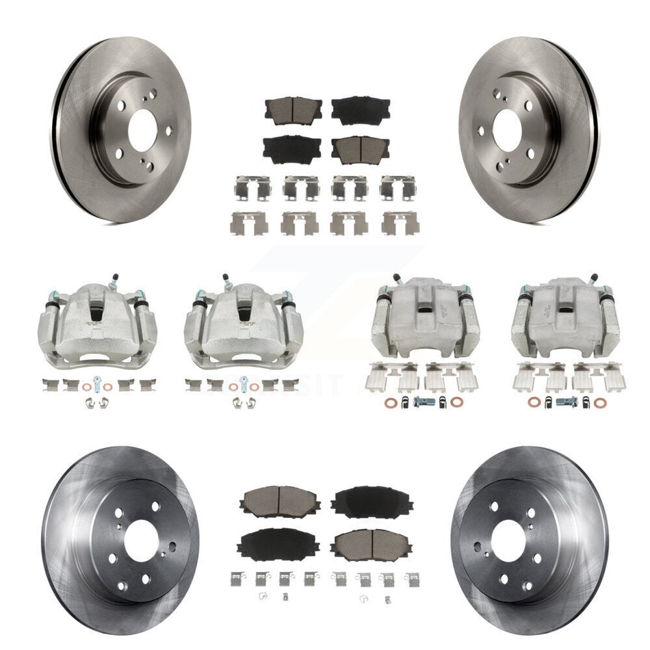 Front Rear Disc Brake Caliper Rotors And Ceramic Pads Kit (10Pc) For Toyota RAV4 LE KC8-100964C