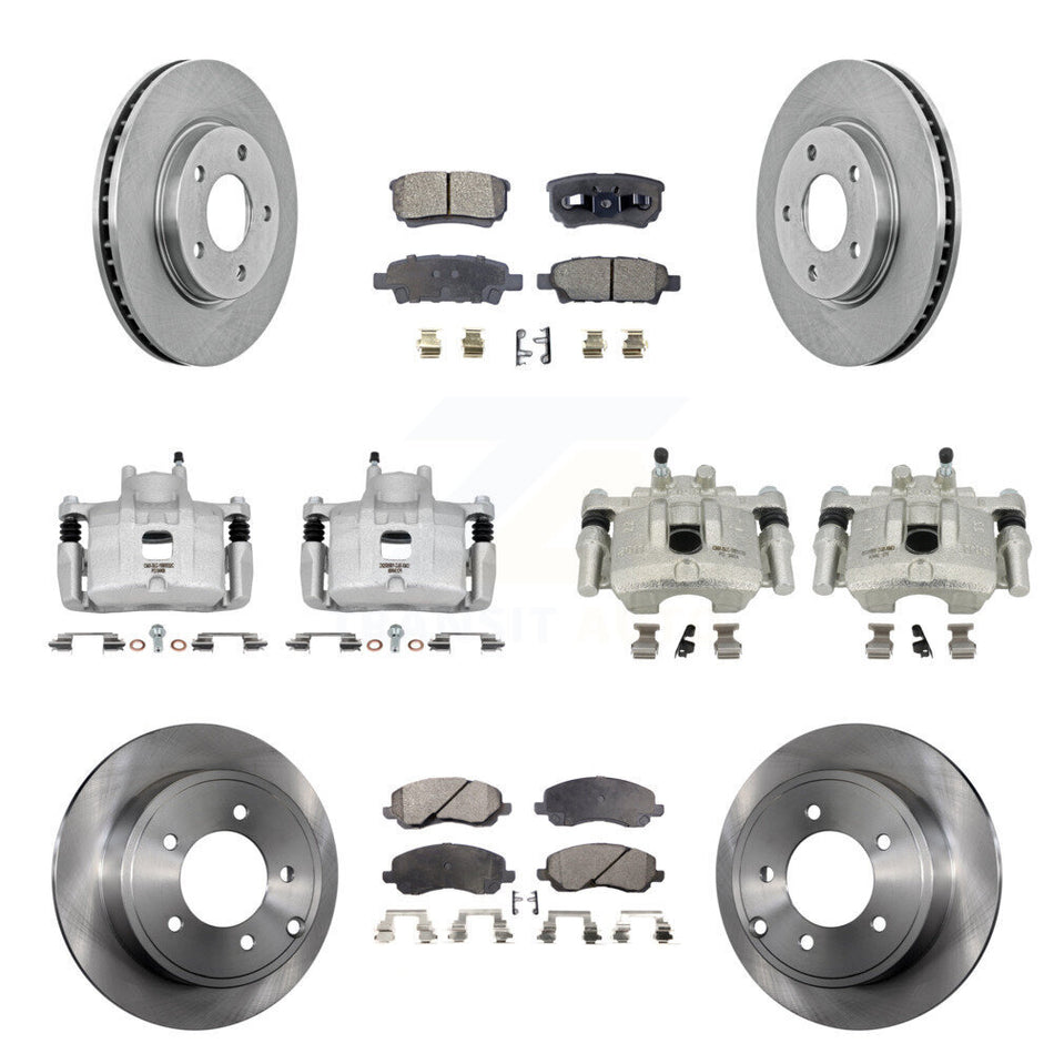 Front Rear Disc Brake Caliper Rotors And Ceramic Pads Kit (10Pc) For Mitsubishi Lancer KC8-100964T