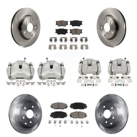 Front Rear Disc Brake Caliper Rotors And Ceramic Pads Kit (10Pc) For Toyota RAV4 LE KC8-100965C