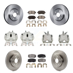 Front Rear Disc Brake Caliper Rotors And Semi-Metallic Pads Kit (10Pc) For 2014-2015 Chevrolet Malibu 2.0L with Turbocharged With 17" Factory Wheels KC8-100965P