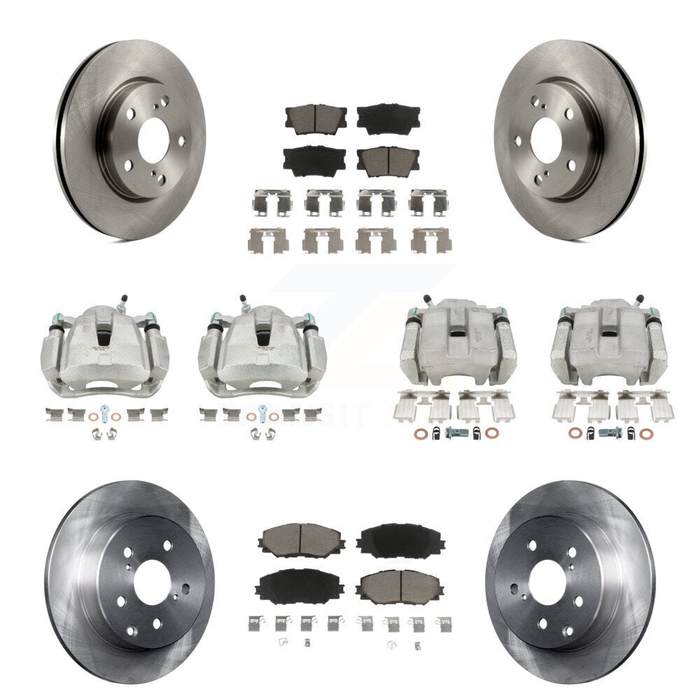Front Rear Disc Brake Caliper Rotors Ceramic Pad Kit (10Pc) For 2014-2015 Toyota RAV4 LE KC8-100966C