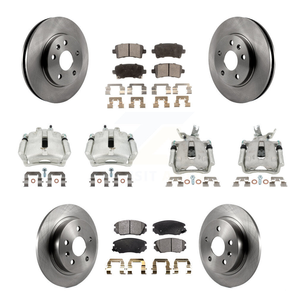 Front Rear Brake Caliper Rotor Semi-Metallic Pad Kit (10Pc) For Chevrolet Malibu Limited KC8-100966P