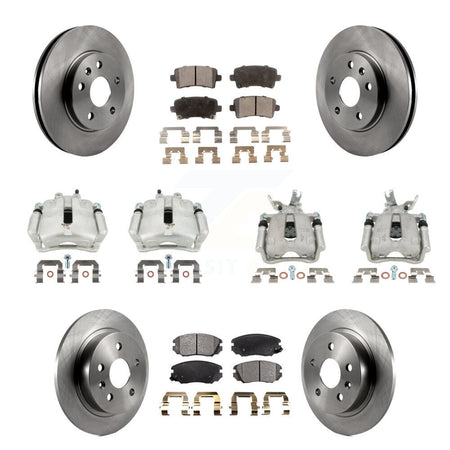 Front Rear Brake Caliper Rotor Semi-Metallic Pad Kit (10Pc) For Chevrolet Malibu Limited KC8-100966P