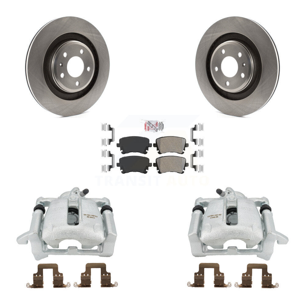 Rear Disc Brake Caliper Rotors And Semi-Metallic Pads Kit For 2011 Audi A4 Quattro With 330mm Diameter Rotor KC8-100967N by Transit Auto