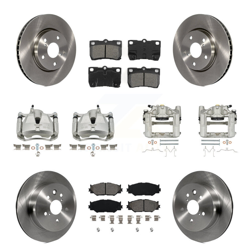 Front Rear Brake Caliper Rotors Semi-Metallic Pad Kit (10Pc) For 2010-2013 Lexus IS250 C KC8-100968S