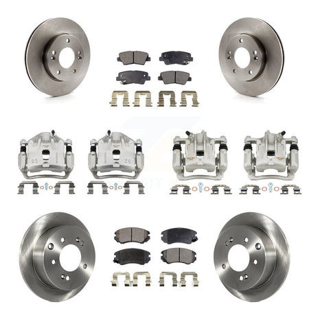 Front Rear Disc Brake Caliper Rotor & Ceramic Pad Kit (10Pc) For 2010-2011 Kia Soul 1.6L KC8-100968T
