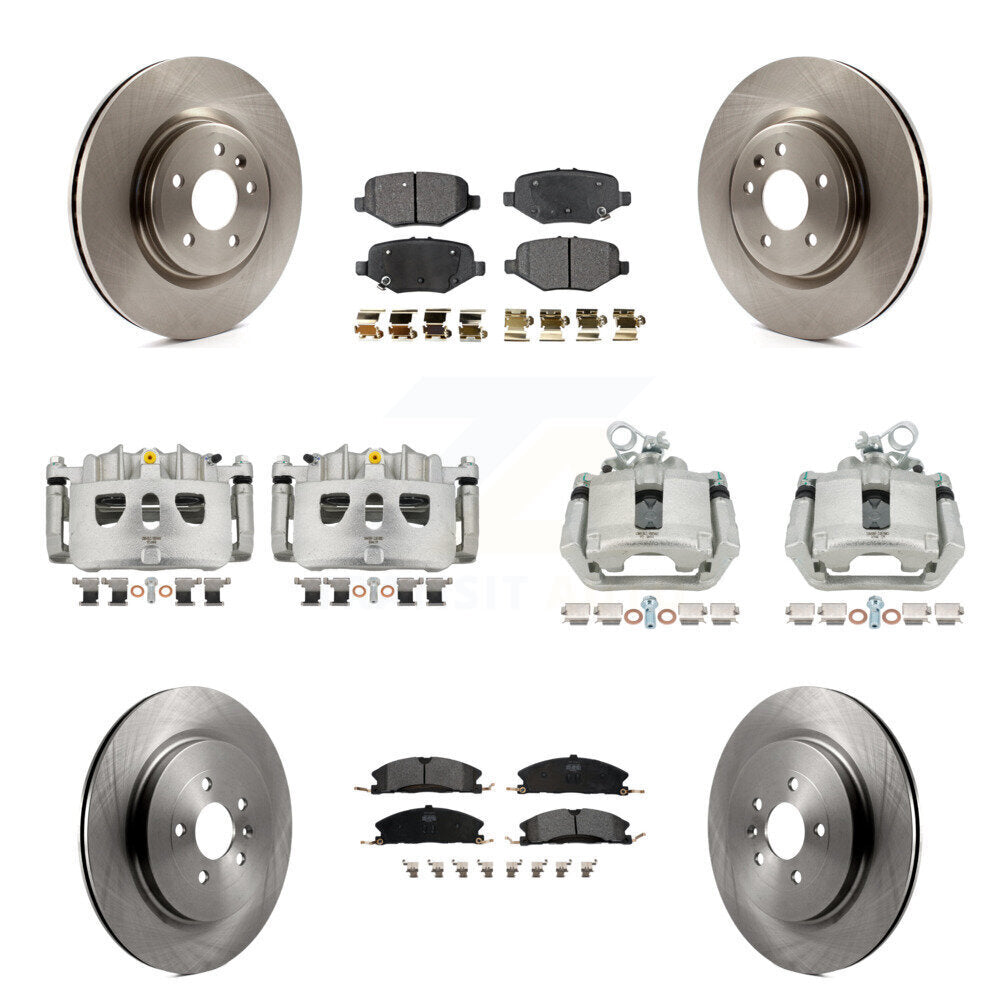 Front Rear Brake Caliper Rotor Semi-Metallic Pad Kit (10Pc) For 2013 Ford Explorer Sport KC8-100969P