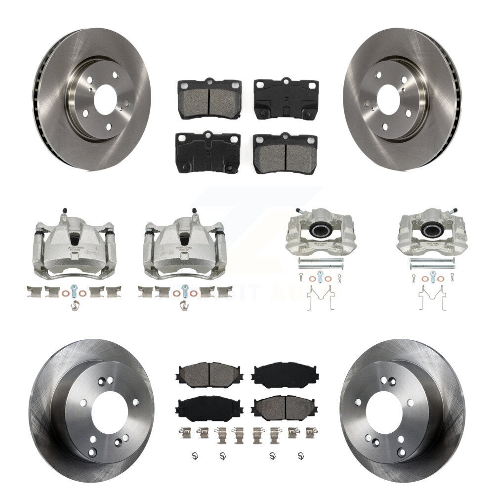 Front Rear Disc Brake Caliper Rotors And Semi-Metallic Pads Kit (10Pc) For Lexus IS250 KC8-100969S