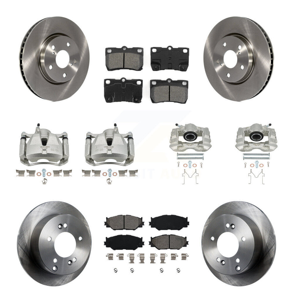 Front Rear Disc Brake Caliper Rotors And Semi-Metallic Pads Kit (10Pc) For Lexus IS250 KC8-100969S