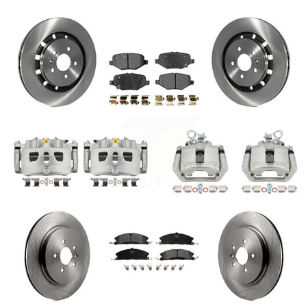 Front Rear Brake Caliper Rotor Semi-Metallic Pad Kit (10Pc) For Ford Explorer Flex Sedan KC8-100970P