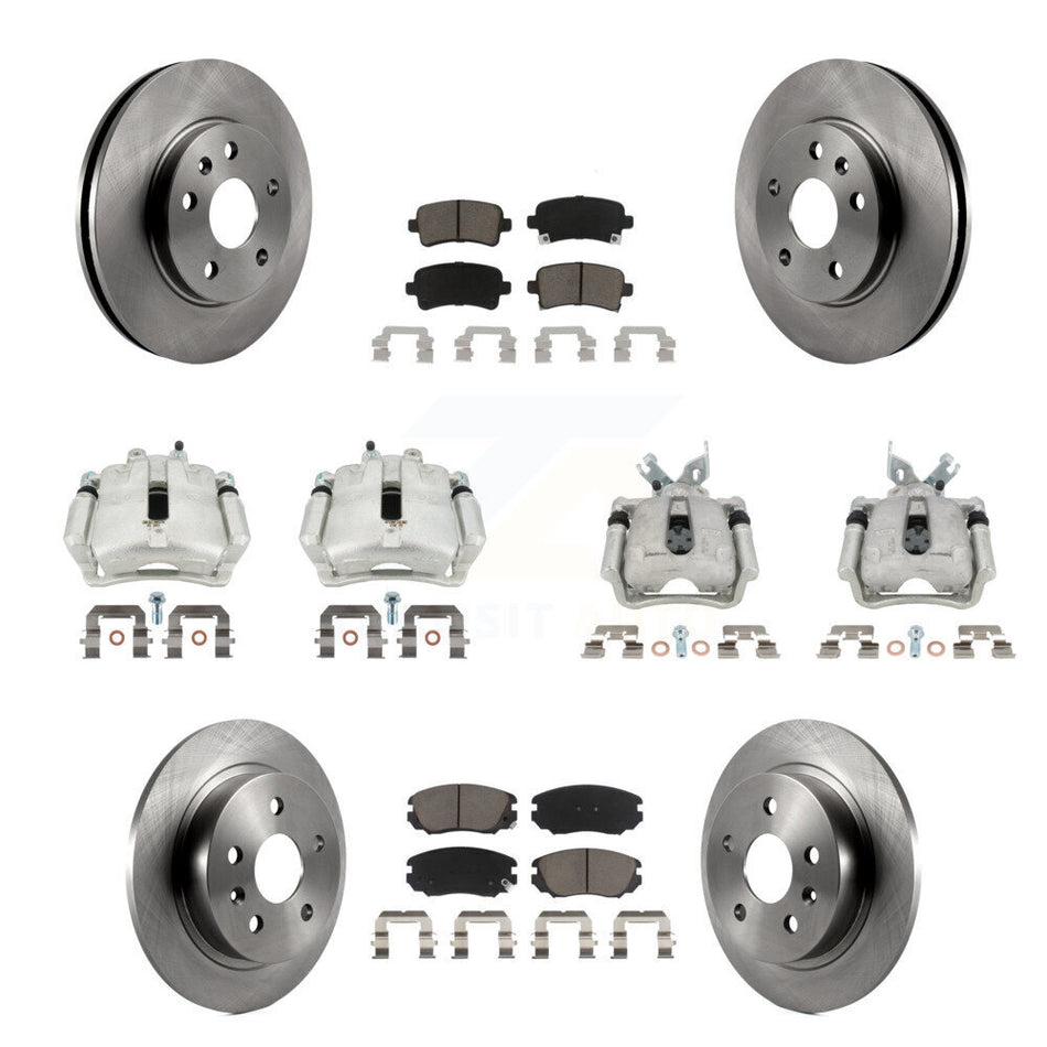 Front Rear Disc Brake Caliper Rotors And Ceramic Pads Kit (10Pc) For Chevrolet Malibu KC8-100971C